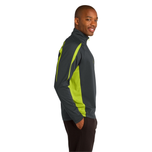 Sport-Tek Sport-Wick Stretch 1/2-Zip Colorblock Pullover.