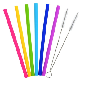 Promotional Silicone Straws  Reusable Silicone Straw in Travel Case